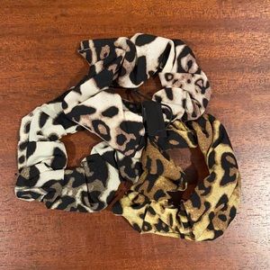 NWT Noir Set of 3 Animal Print Hair Scrunchies